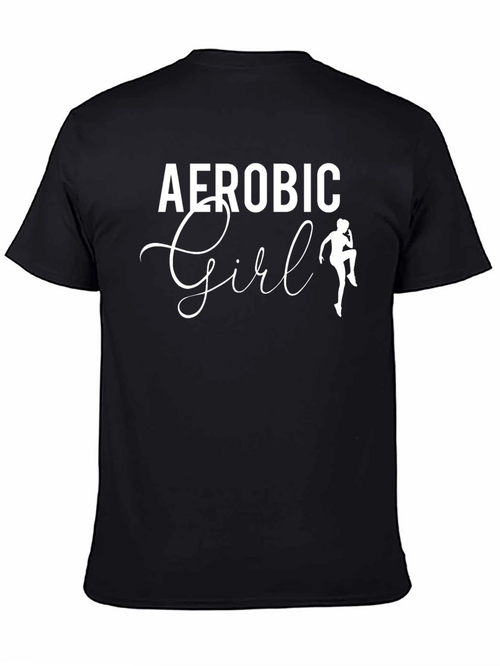 Aerobic Girl Black T-Shirt - Workout Fashion