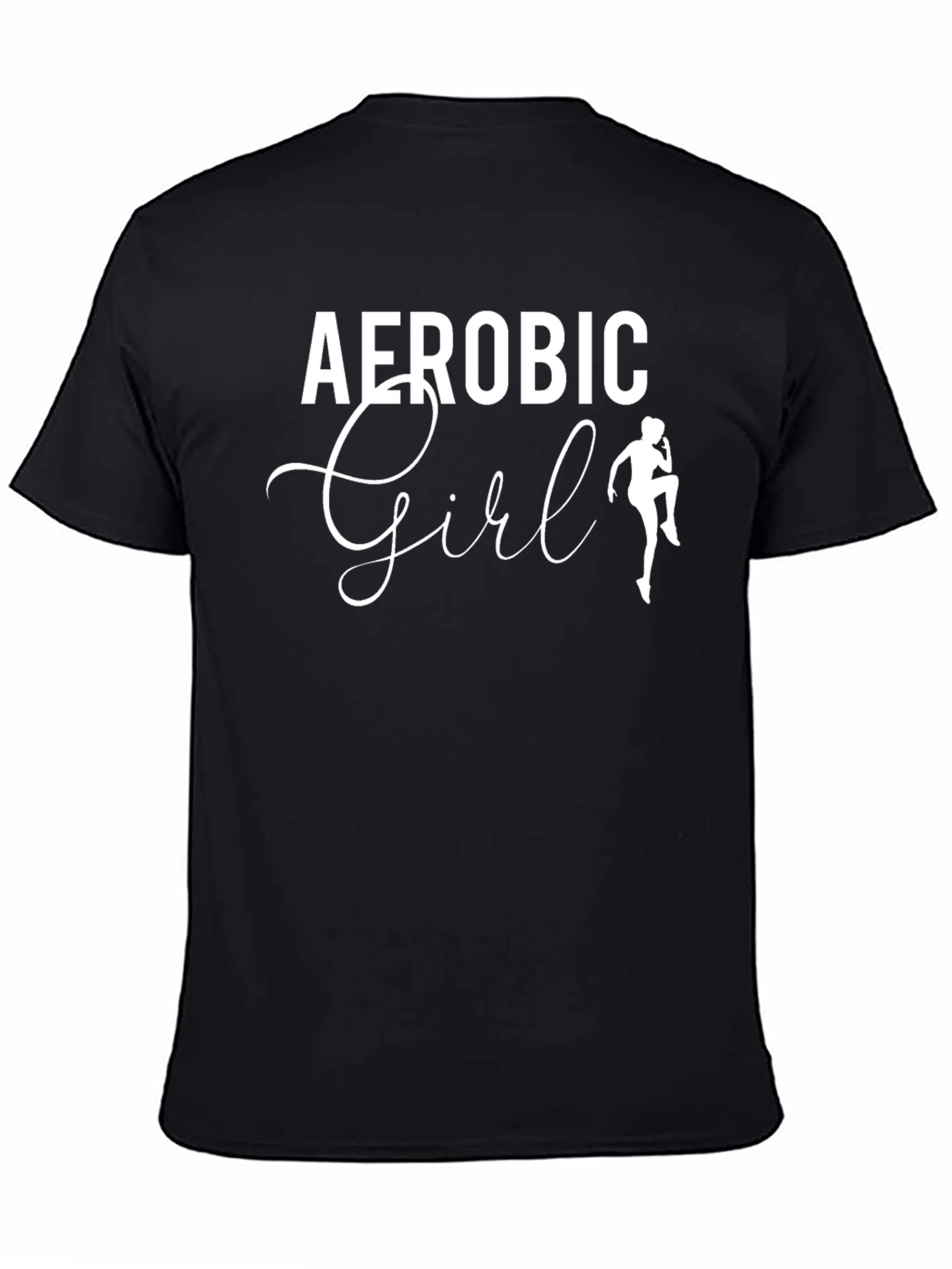 Aerobic Girl Black T-Shirt - Workout Fashion