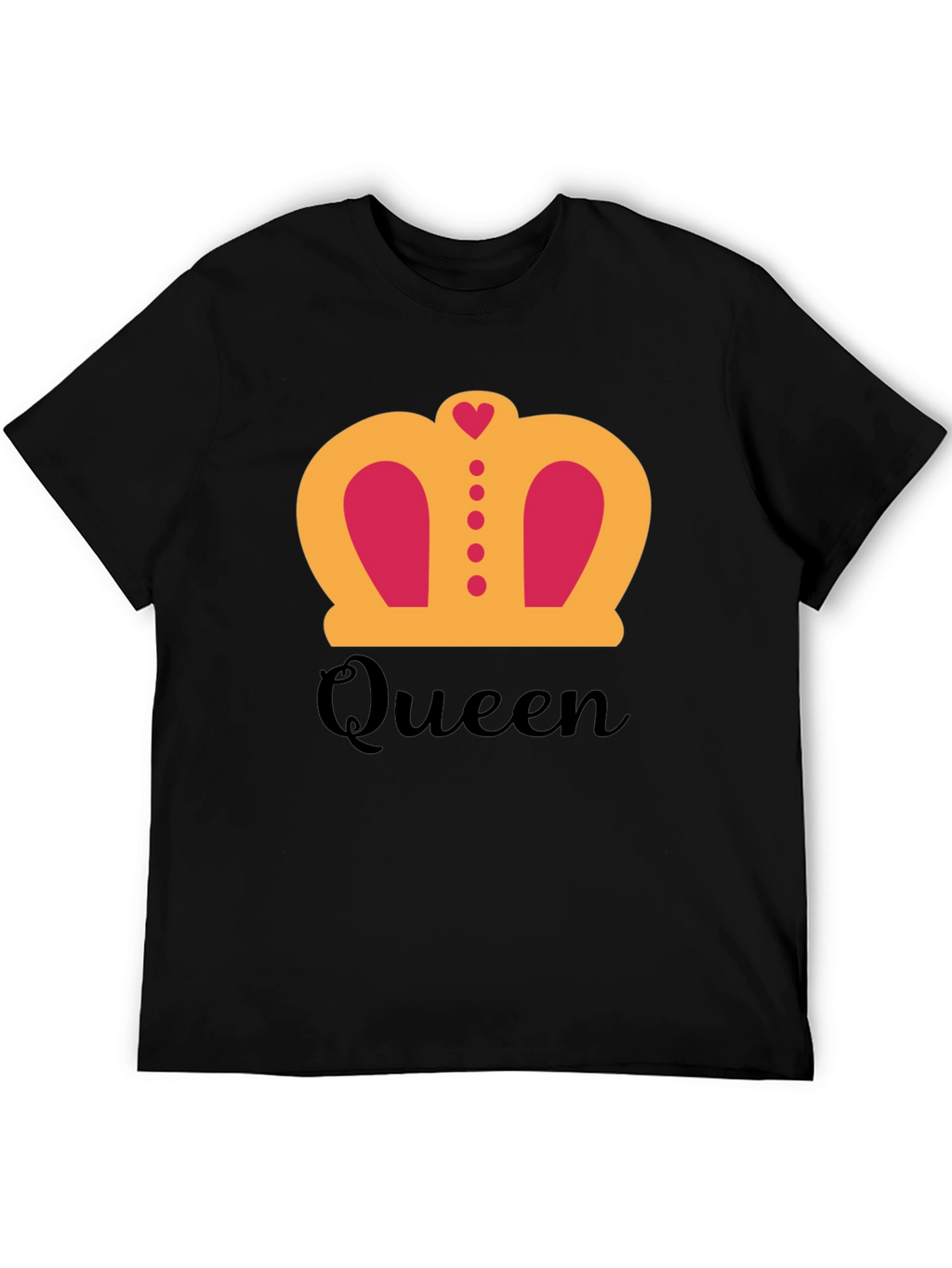 Queen Crown Graphic T-Shirt - Black
