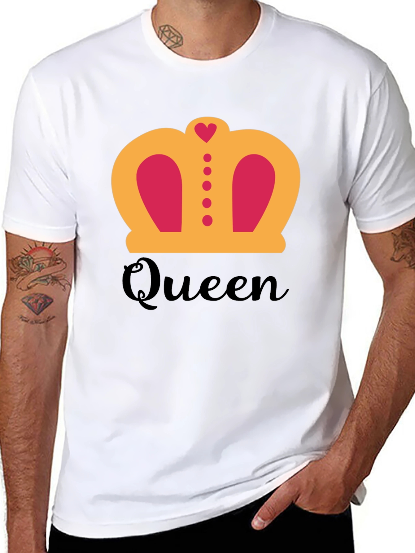 Queen Crown Graphic T-Shirt - Black