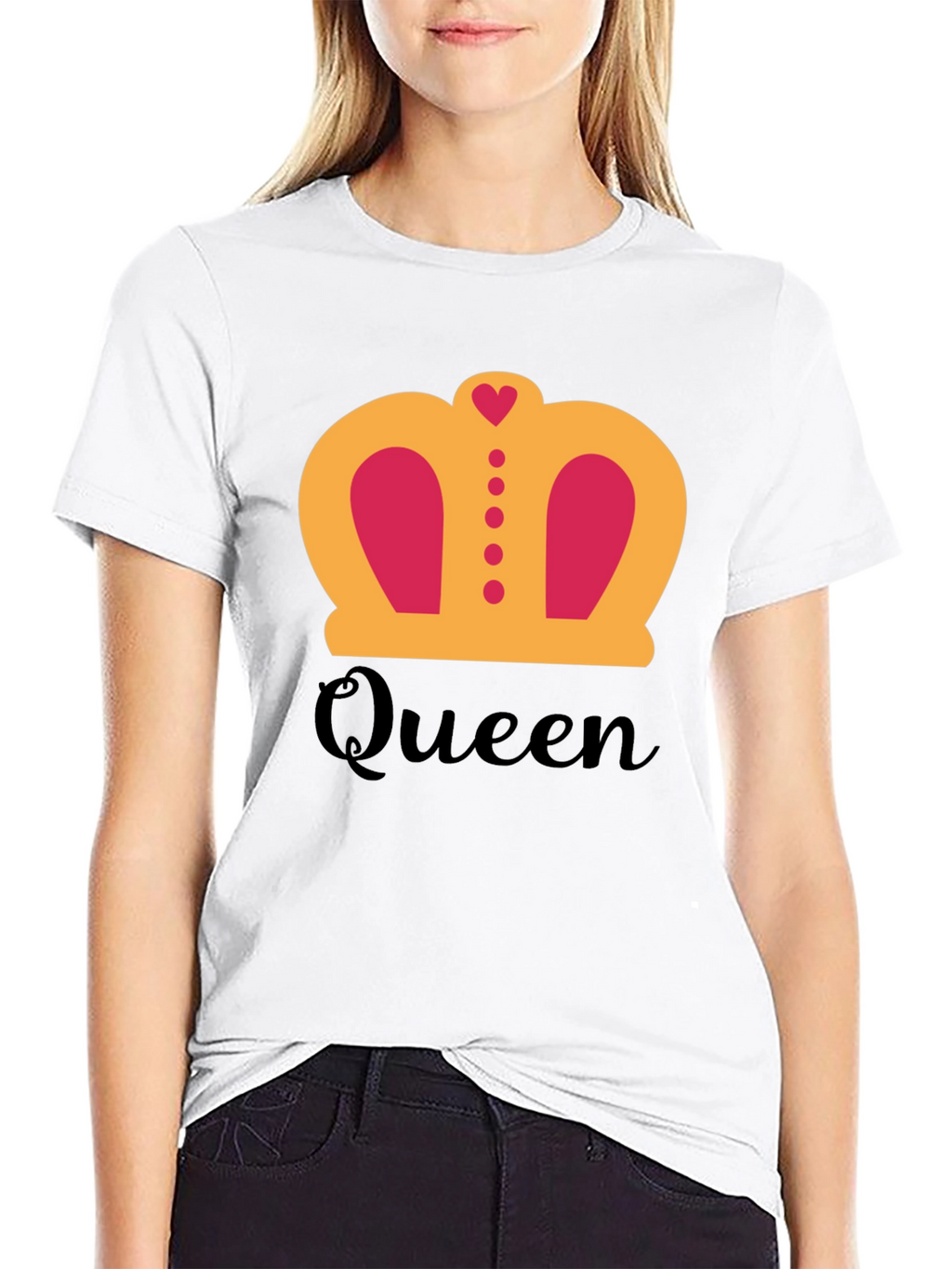 Queen Crown Graphic T-Shirt - Black