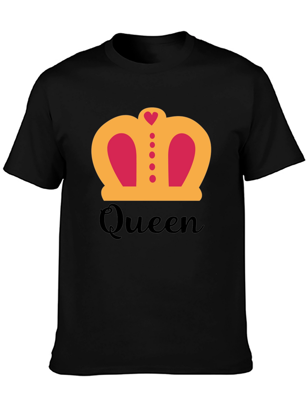 Queen Crown Graphic T-Shirt - Black