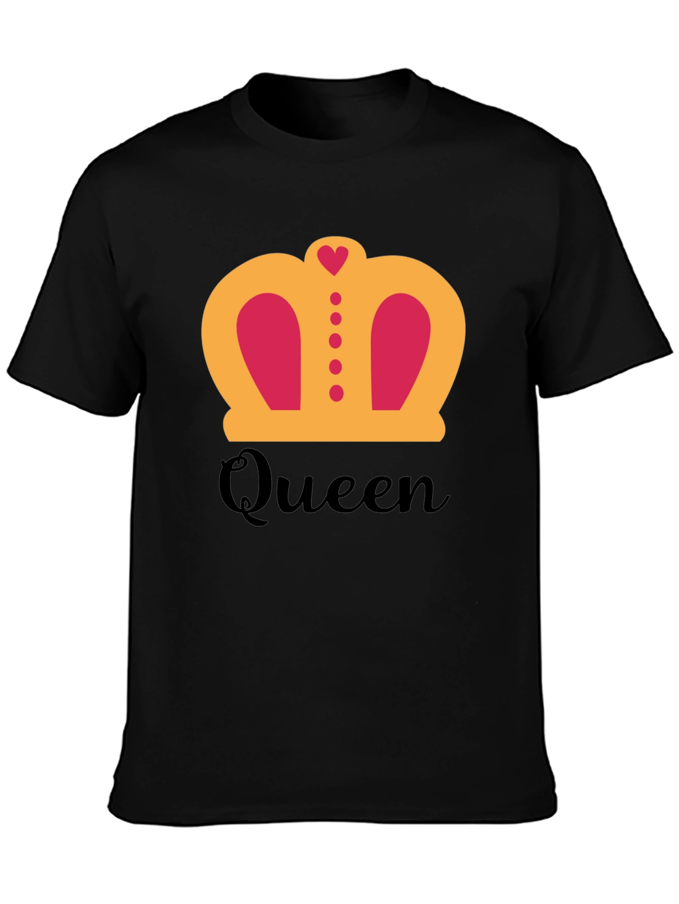 Queen Crown Graphic T-Shirt - Black