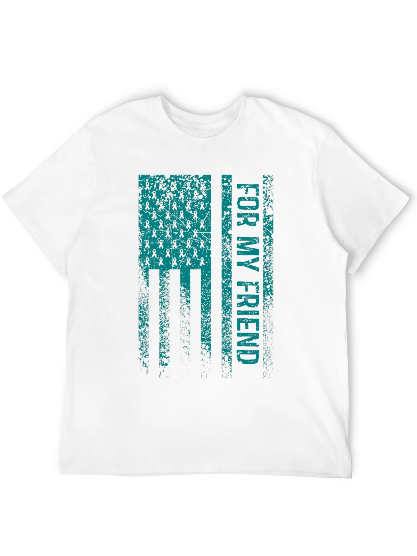 For My Friend Awareness Ribbon Flag Graphic T-Shirt