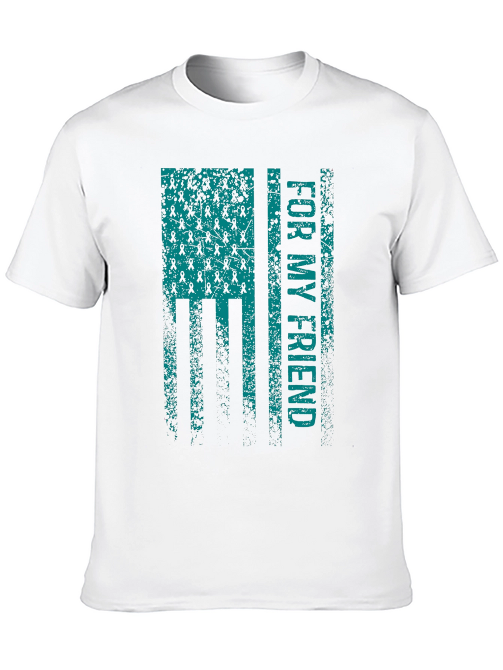 For My Friend Awareness Ribbon Flag Graphic T-Shirt