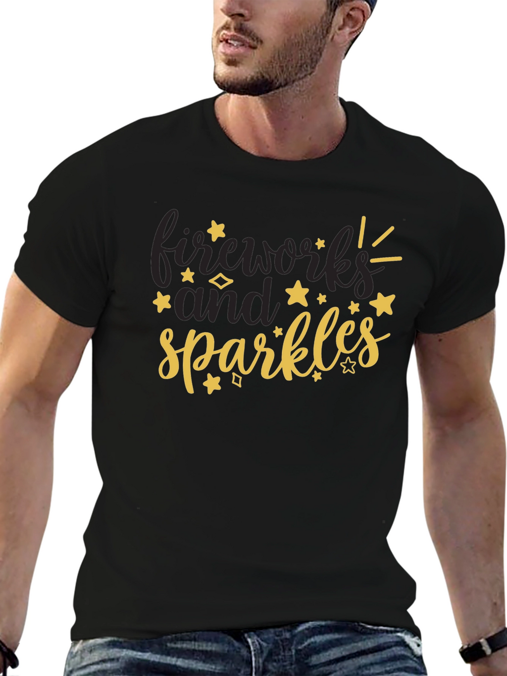 Fireworks and Sparkles Graphic T-Shirt