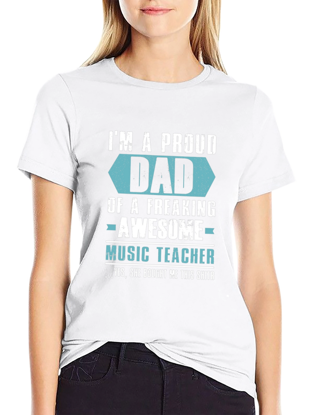 Proud Dad of Awesome Music Teacher Graphic T-Shirt