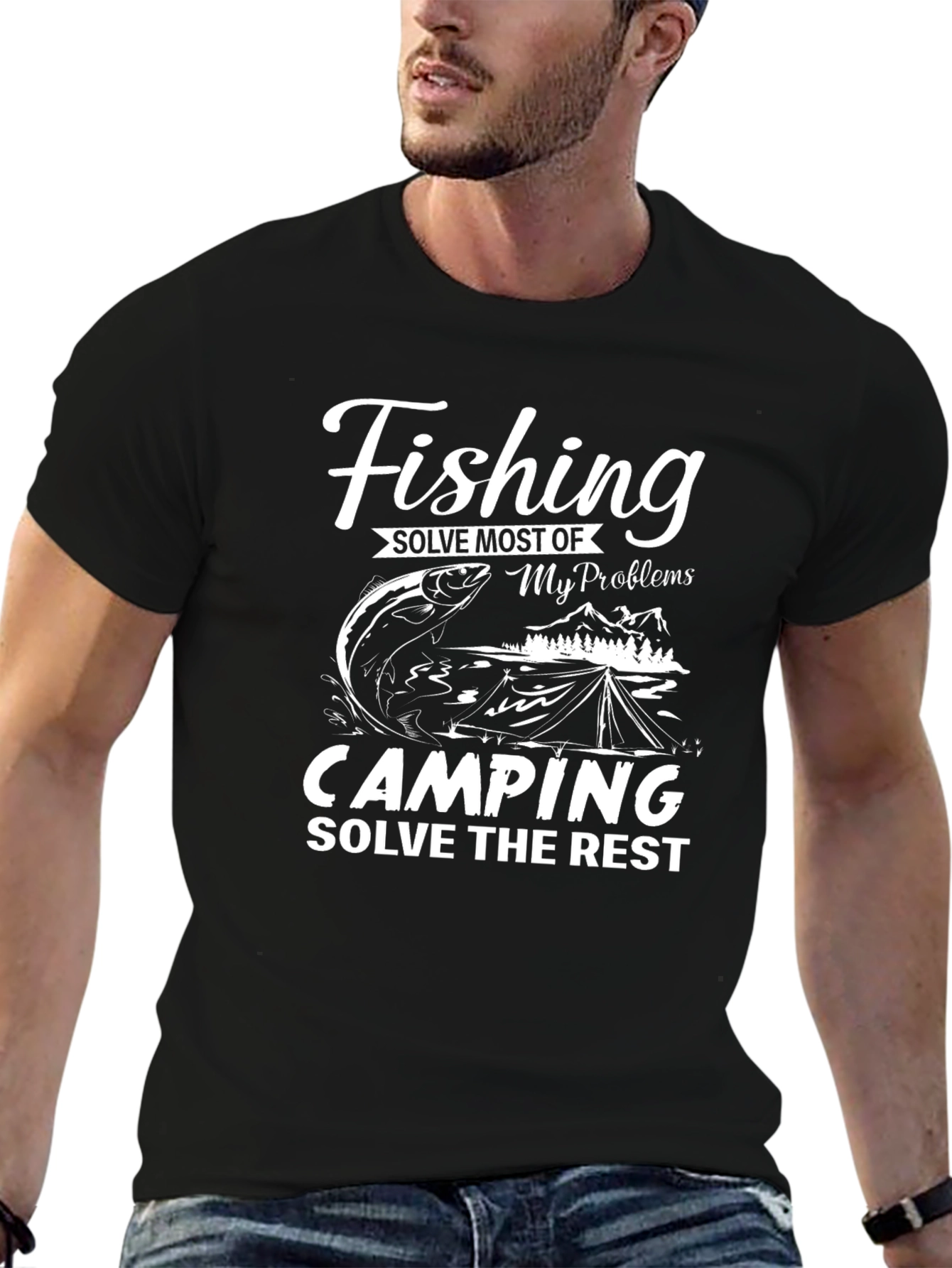 Fishing and Camping Solve Problems T-Shirt