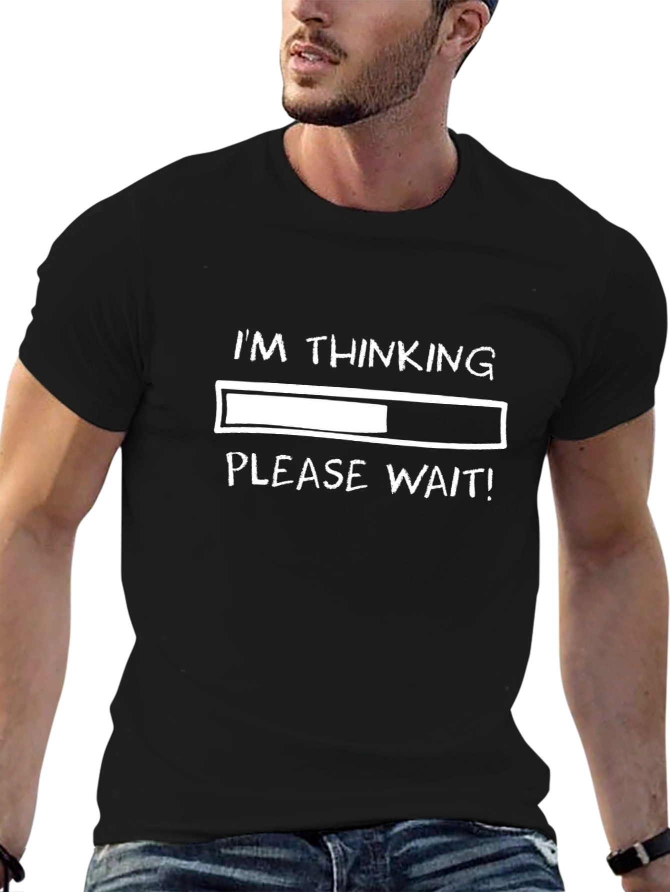 Thinking Please Wait Funny Novelty T-Shirt