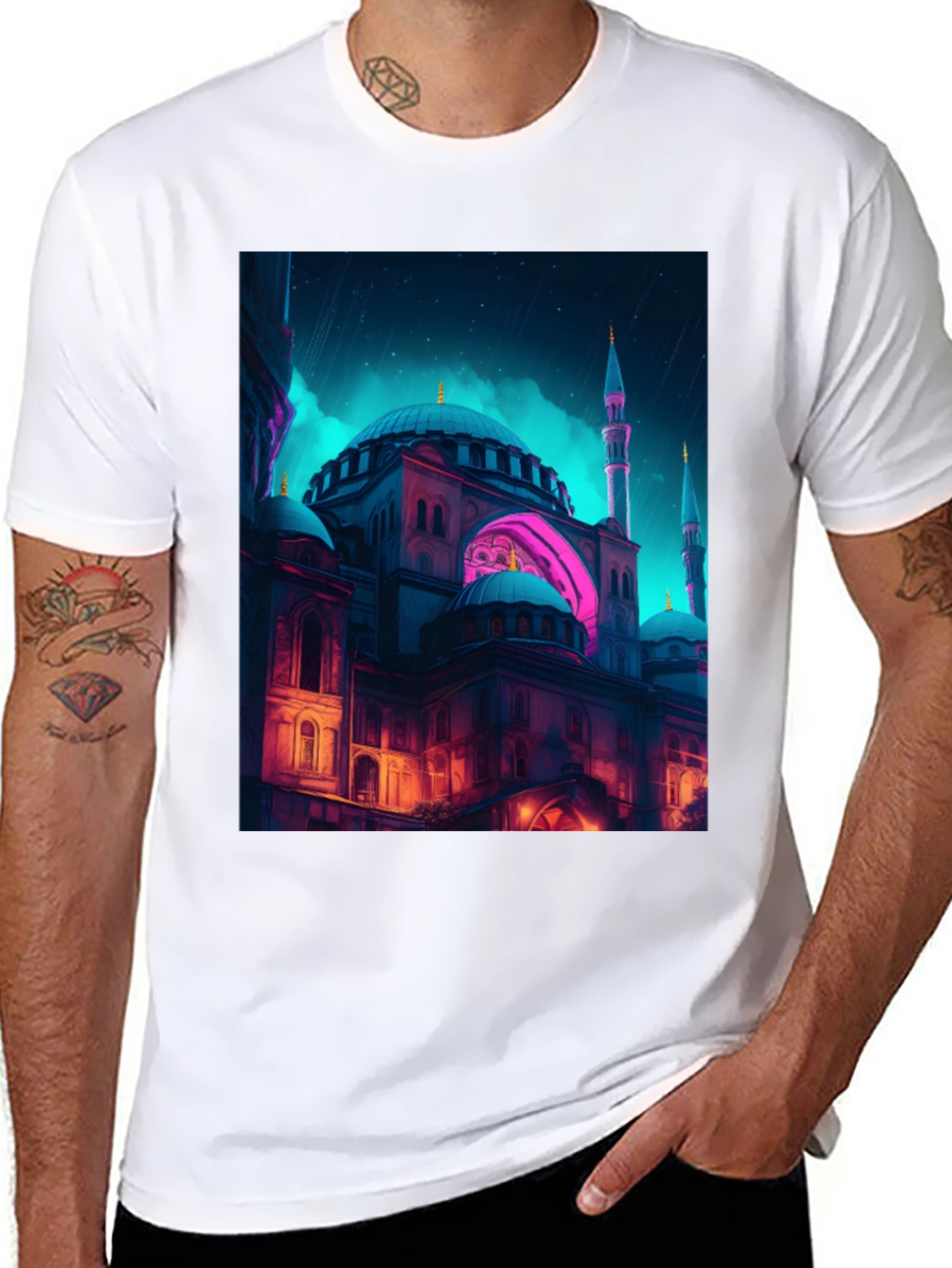 Mosque Print Black T-Shirt