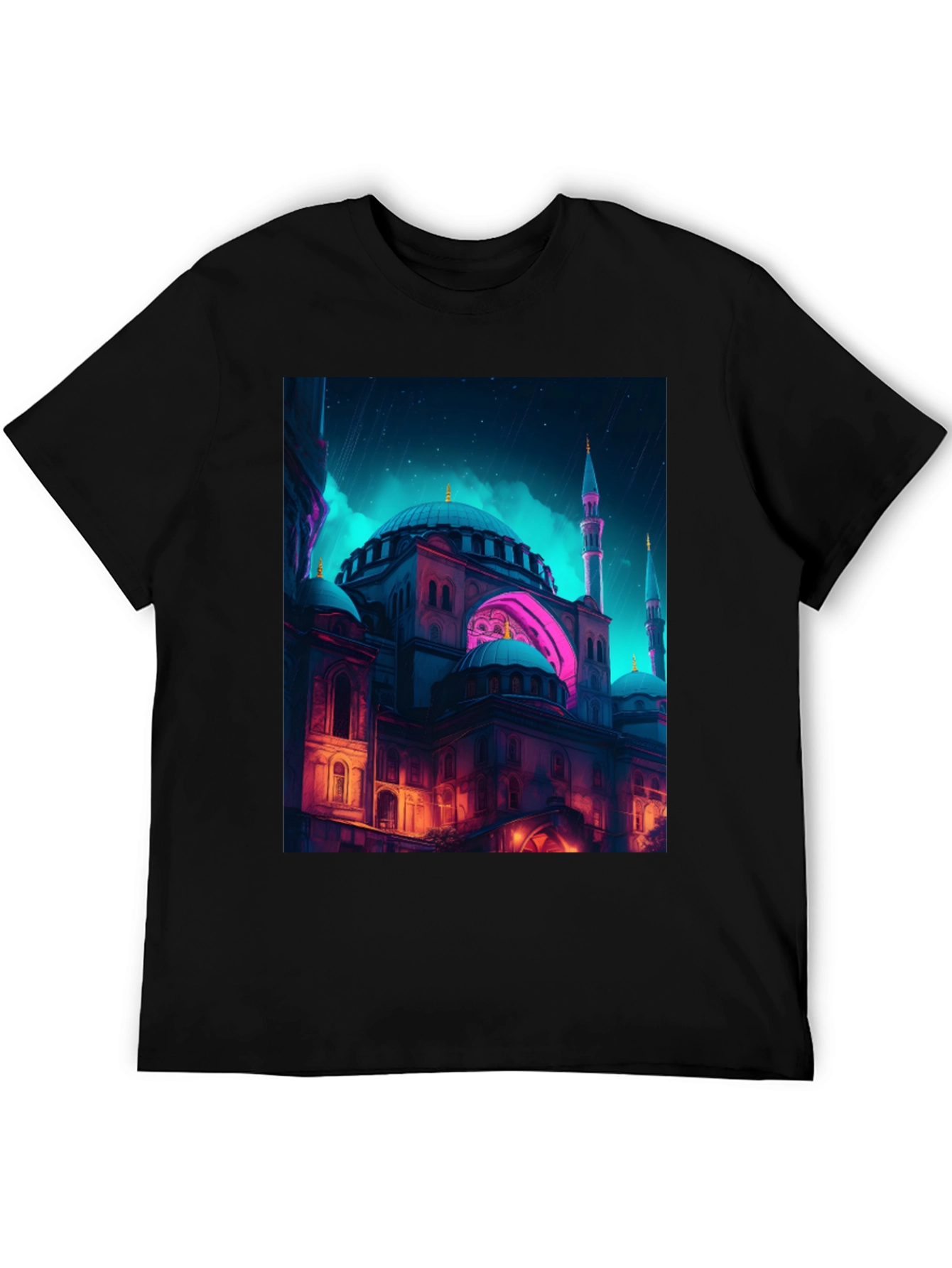Mosque Print Black T-Shirt