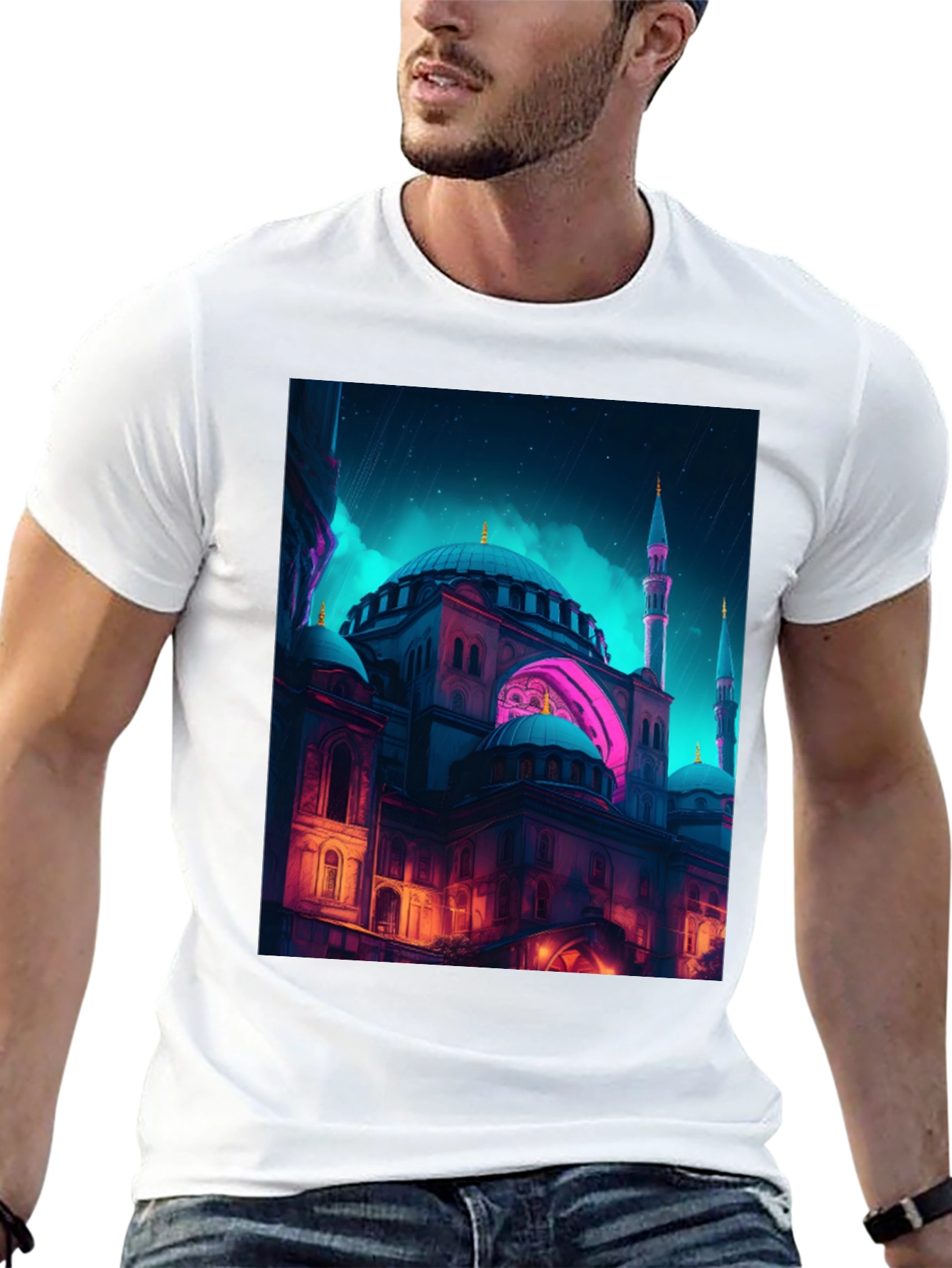Mosque Print Black T-Shirt