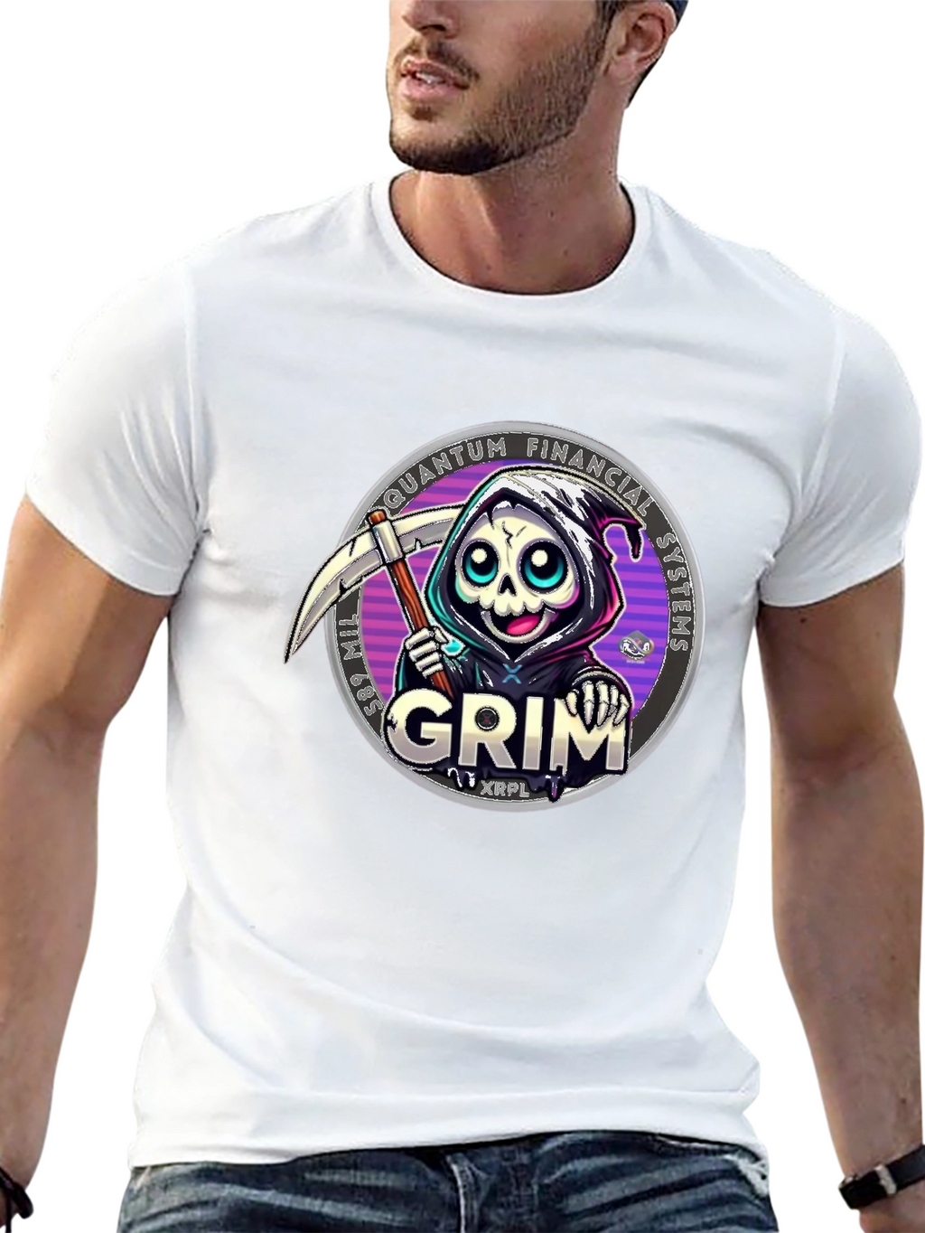 Grim Reaper Crypto T-Shirt - Quantum Financial Systems