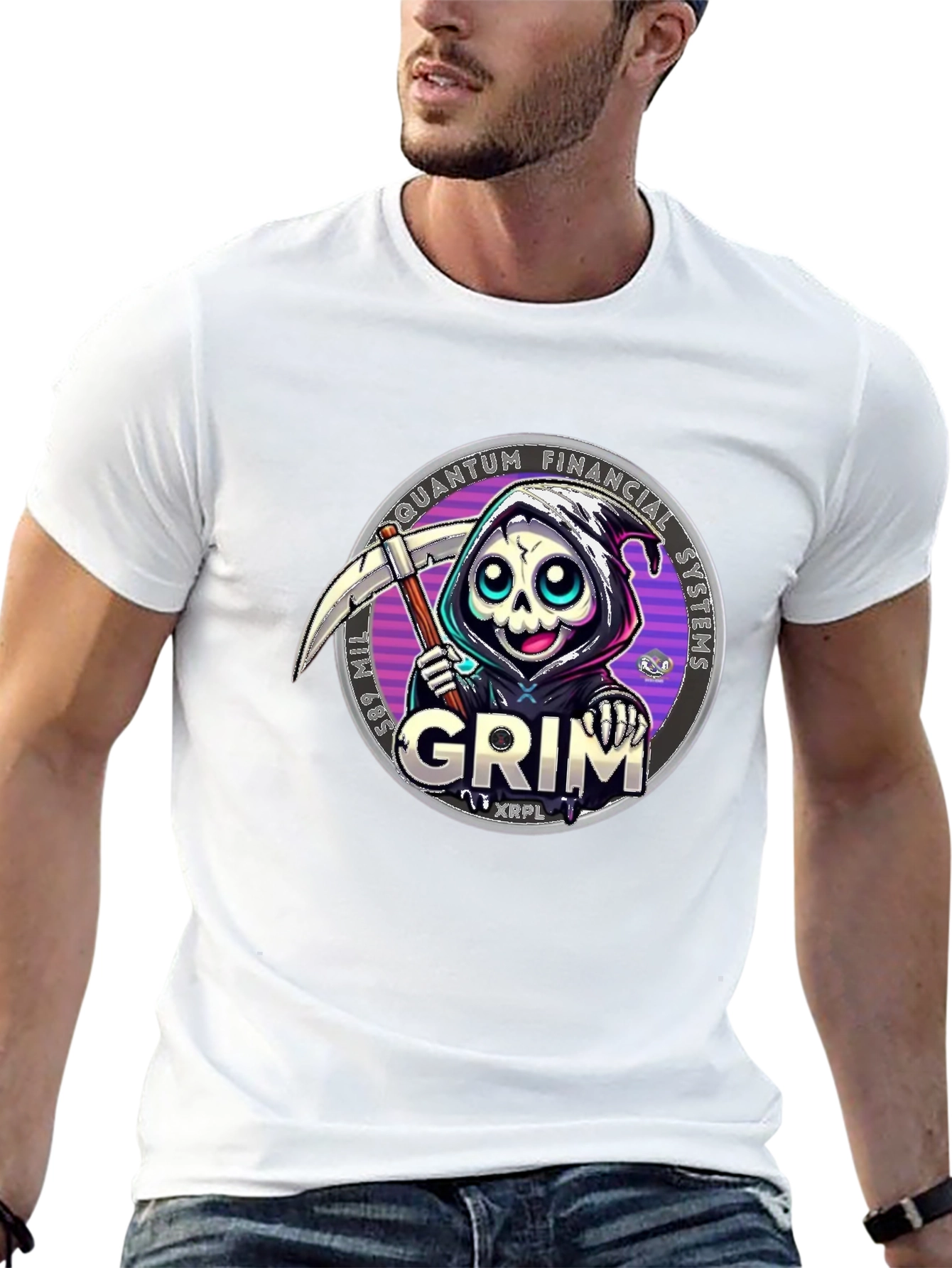 Grim Reaper Crypto T-Shirt - Quantum Financial Systems
