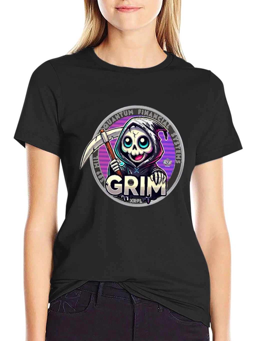 Grim Reaper Crypto T-Shirt - Quantum Financial Systems