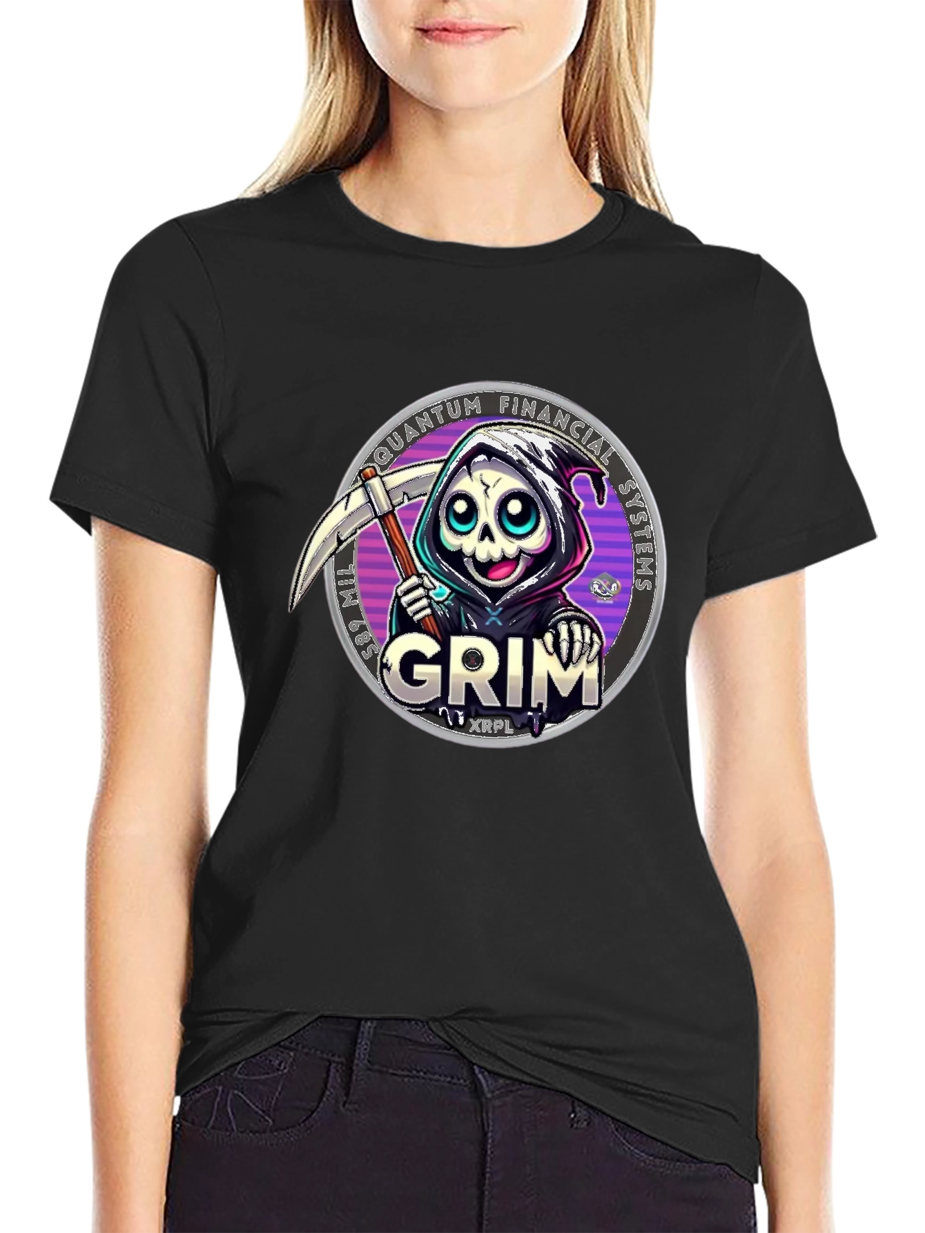 Grim Reaper Crypto T-Shirt - Quantum Financial Systems
