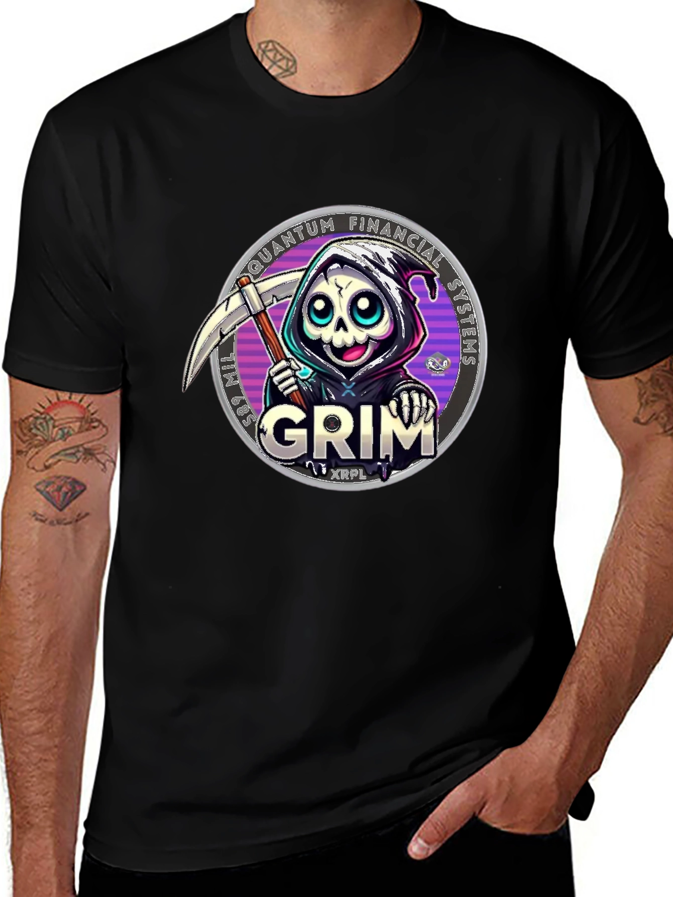 Grim Reaper Crypto T-Shirt - Quantum Financial Systems