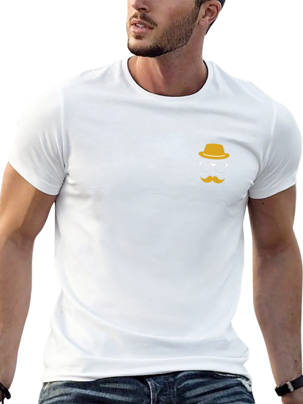 Mens Black T-shirt with Novelty Graphic