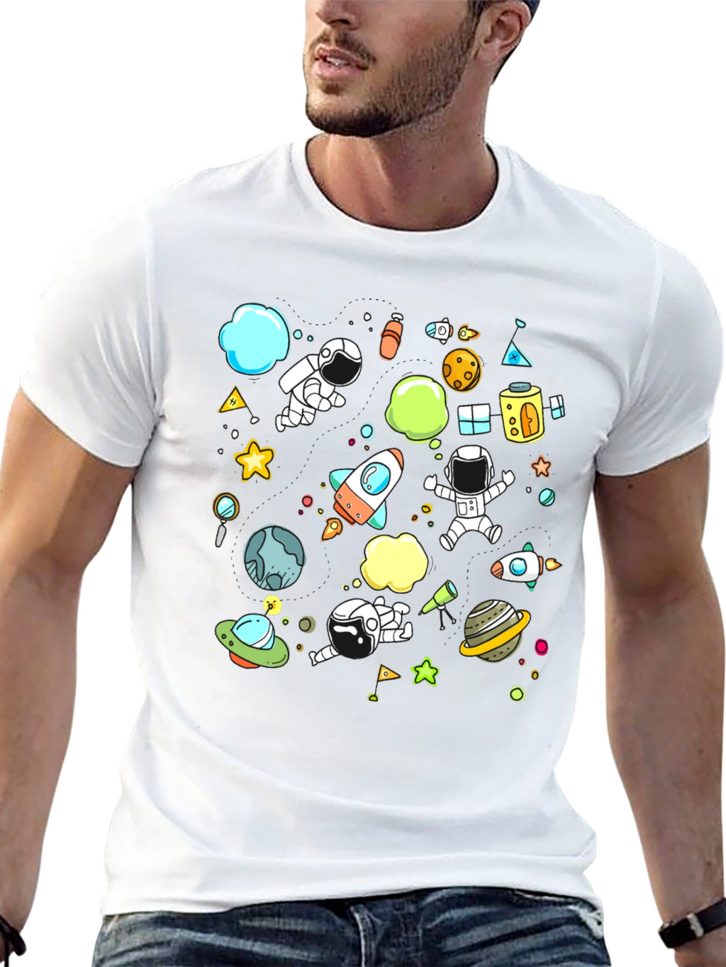 Space Adventure Graphic Tee - Black
