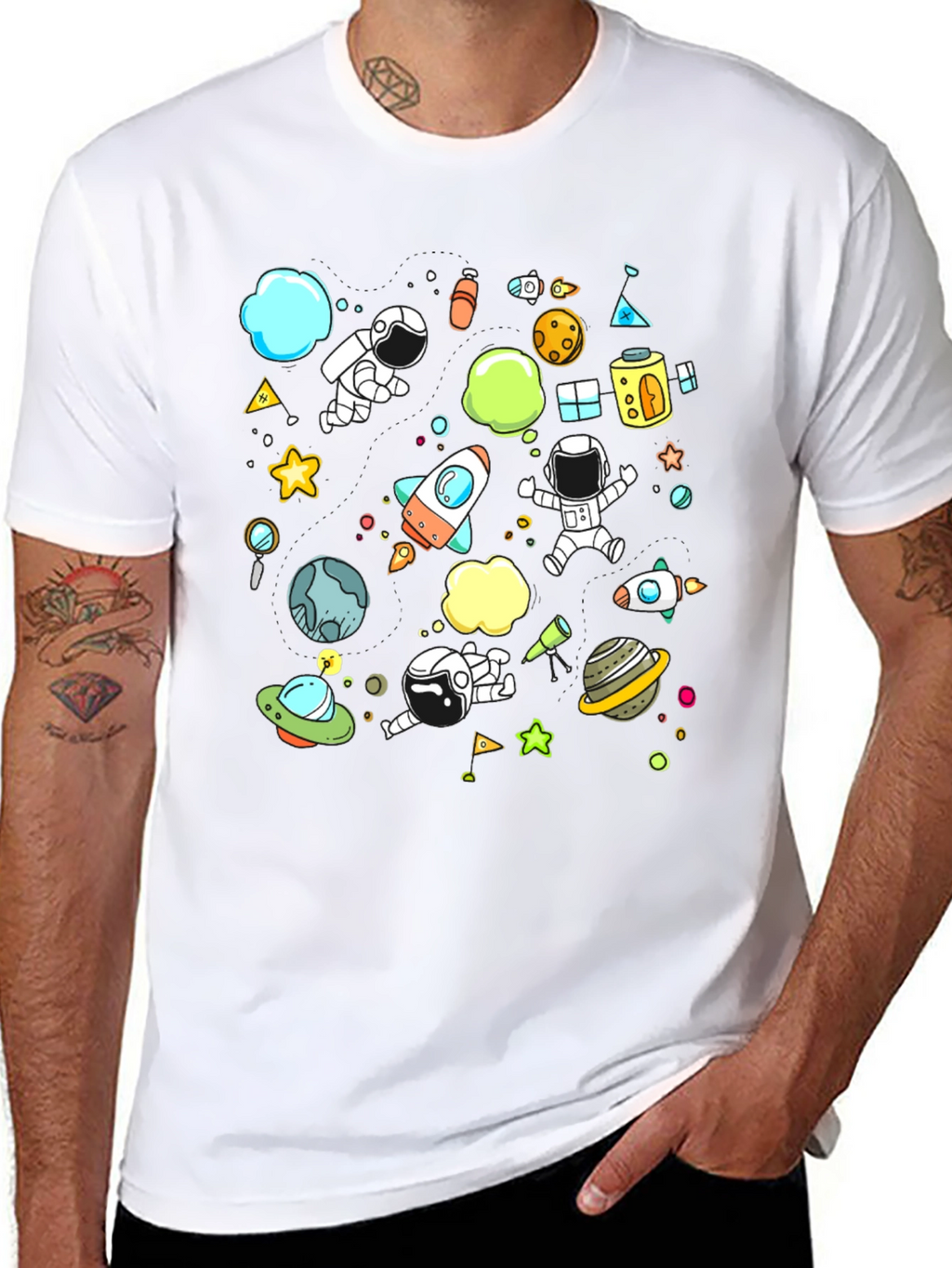 Space Adventure Graphic Tee - Black
