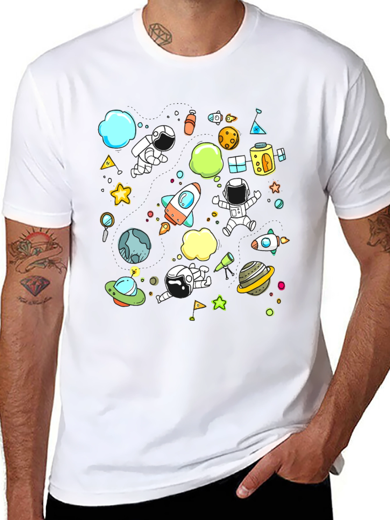 Space Adventure Graphic Tee - Black