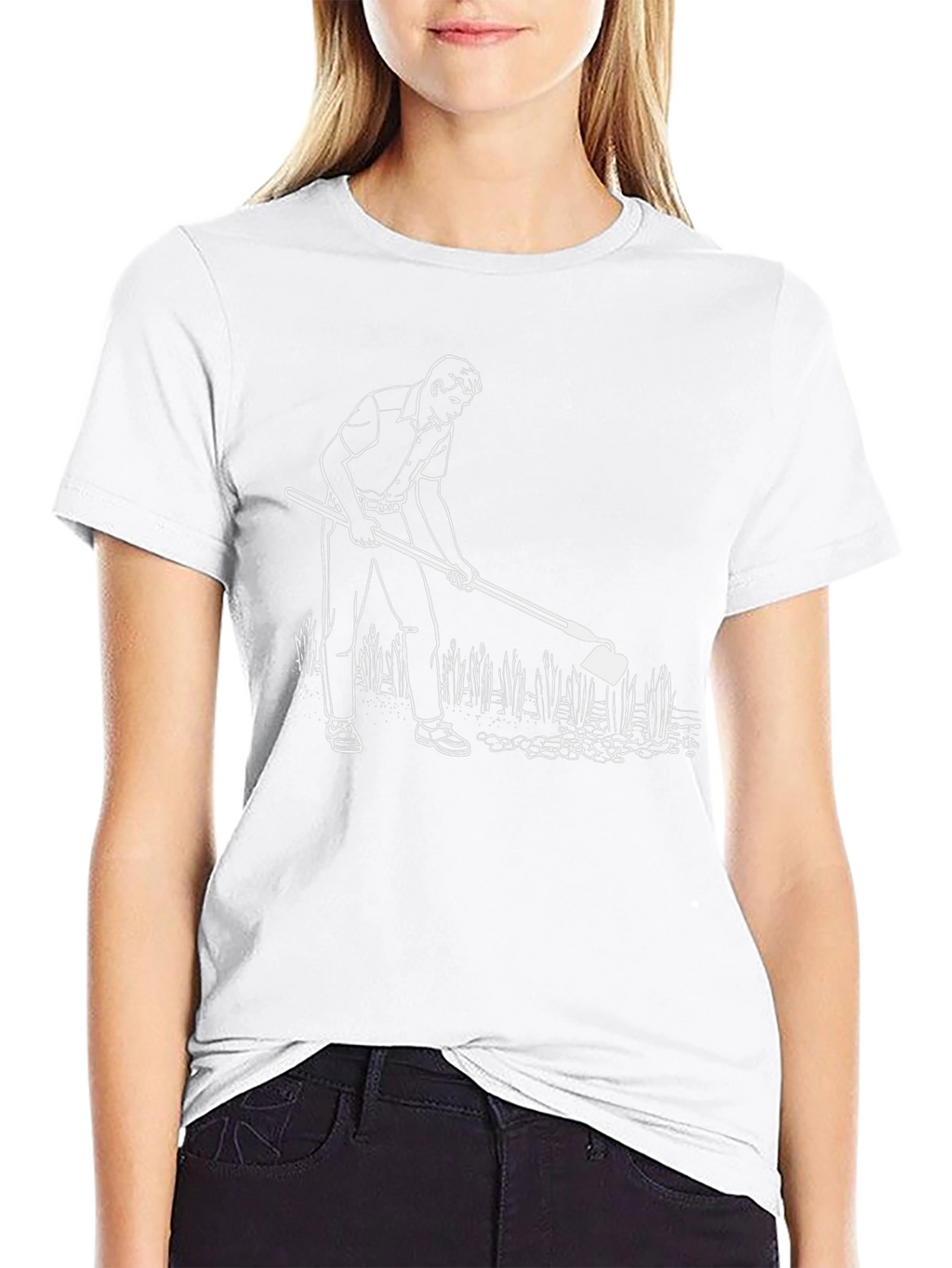 Mens Black T-Shirt with Gardening Graphic