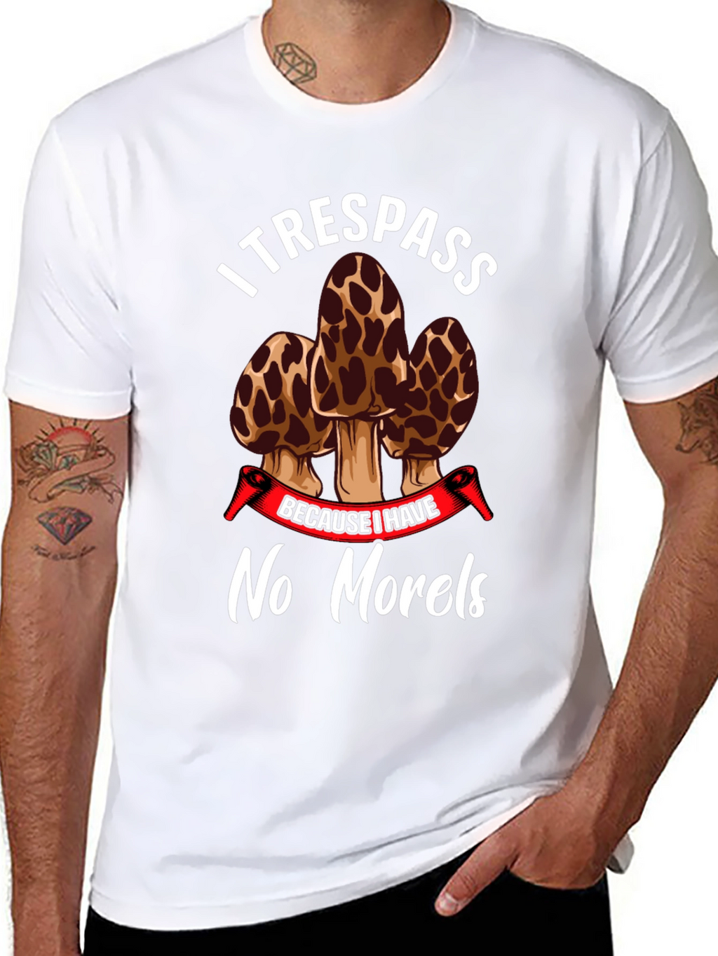 I Trespass No Morels Funny Mushroom Hunting T-Shirt
