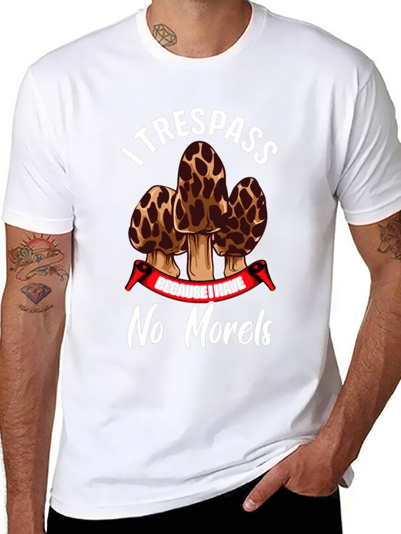 I Trespass No Morels Funny Mushroom Hunting T-Shirt