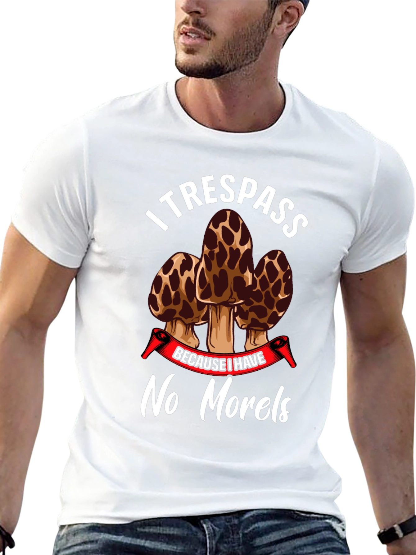 I Trespass No Morels Funny Mushroom Hunting T-Shirt