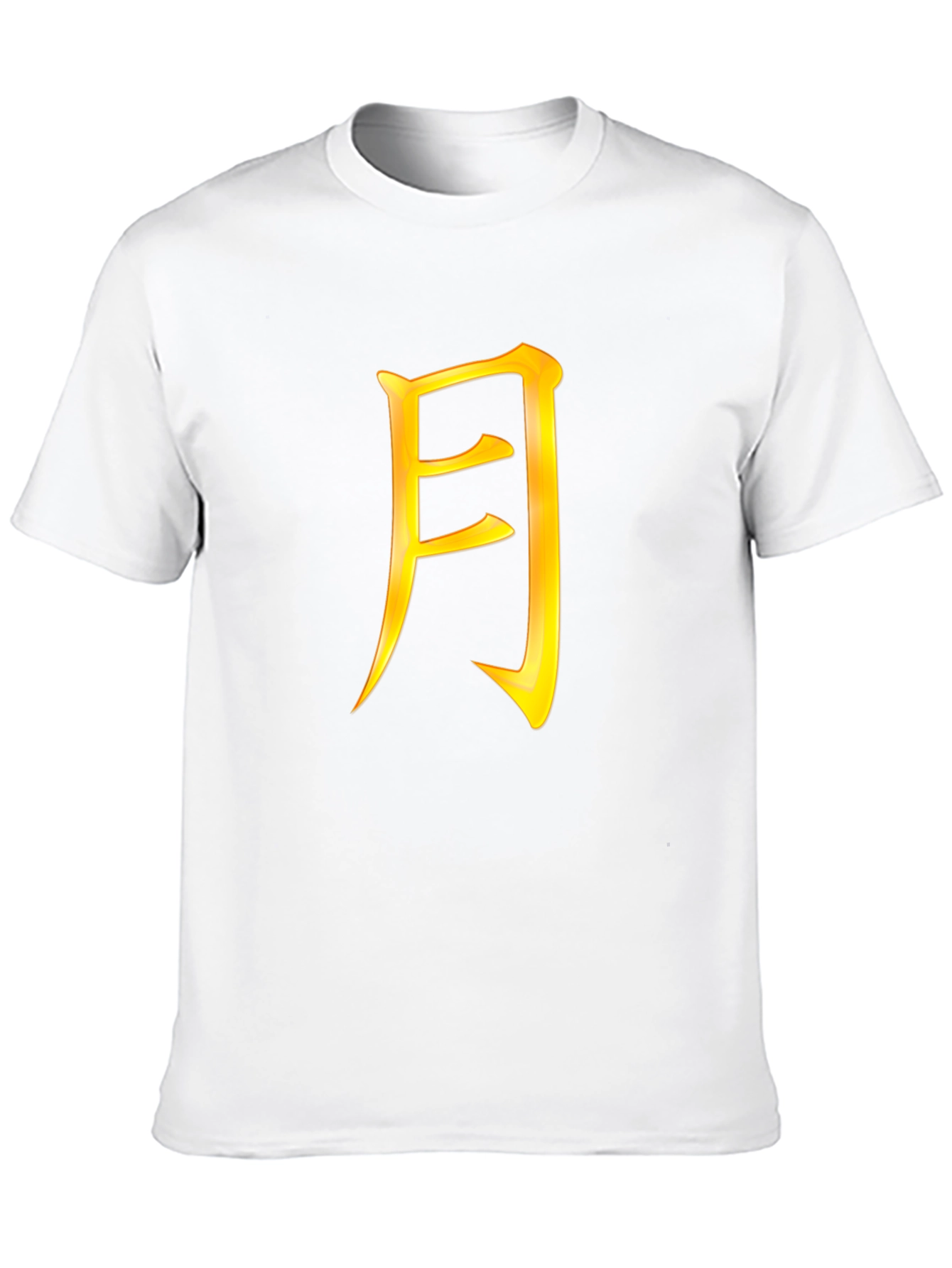 Mens Black T-Shirt with Gold Japanese Character
