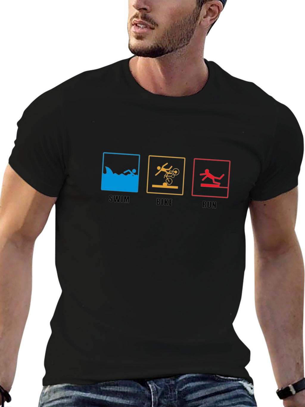 Triathlon T-Shirt: Swim Bike Run - Sporty Tee