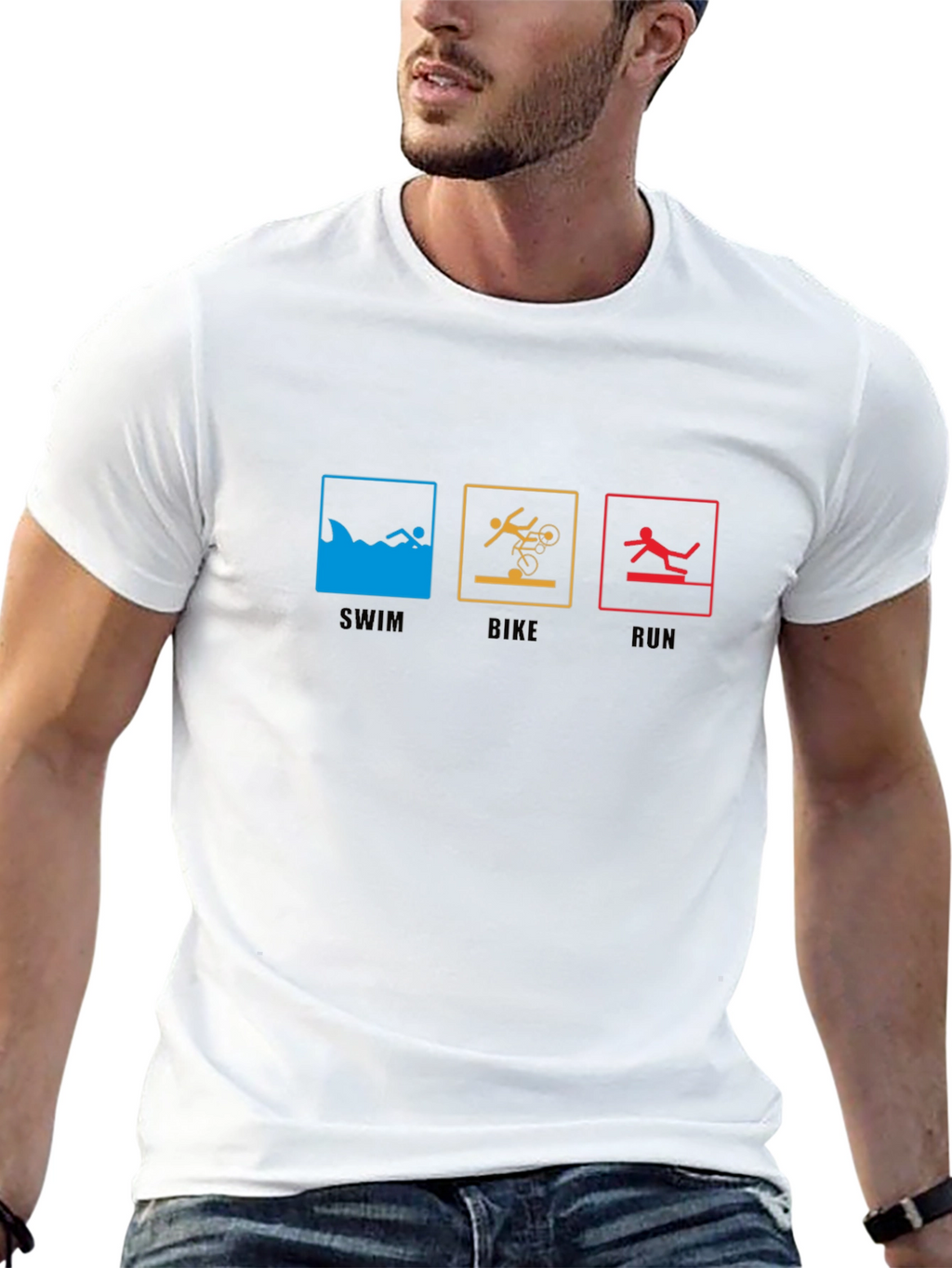 Triathlon T-Shirt: Swim Bike Run - Sporty Tee