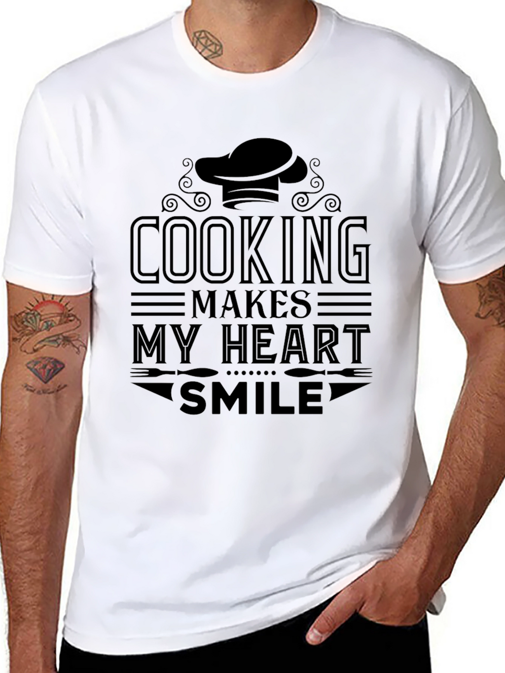 Cooking Makes My Heart Smile Chef T-Shirt
