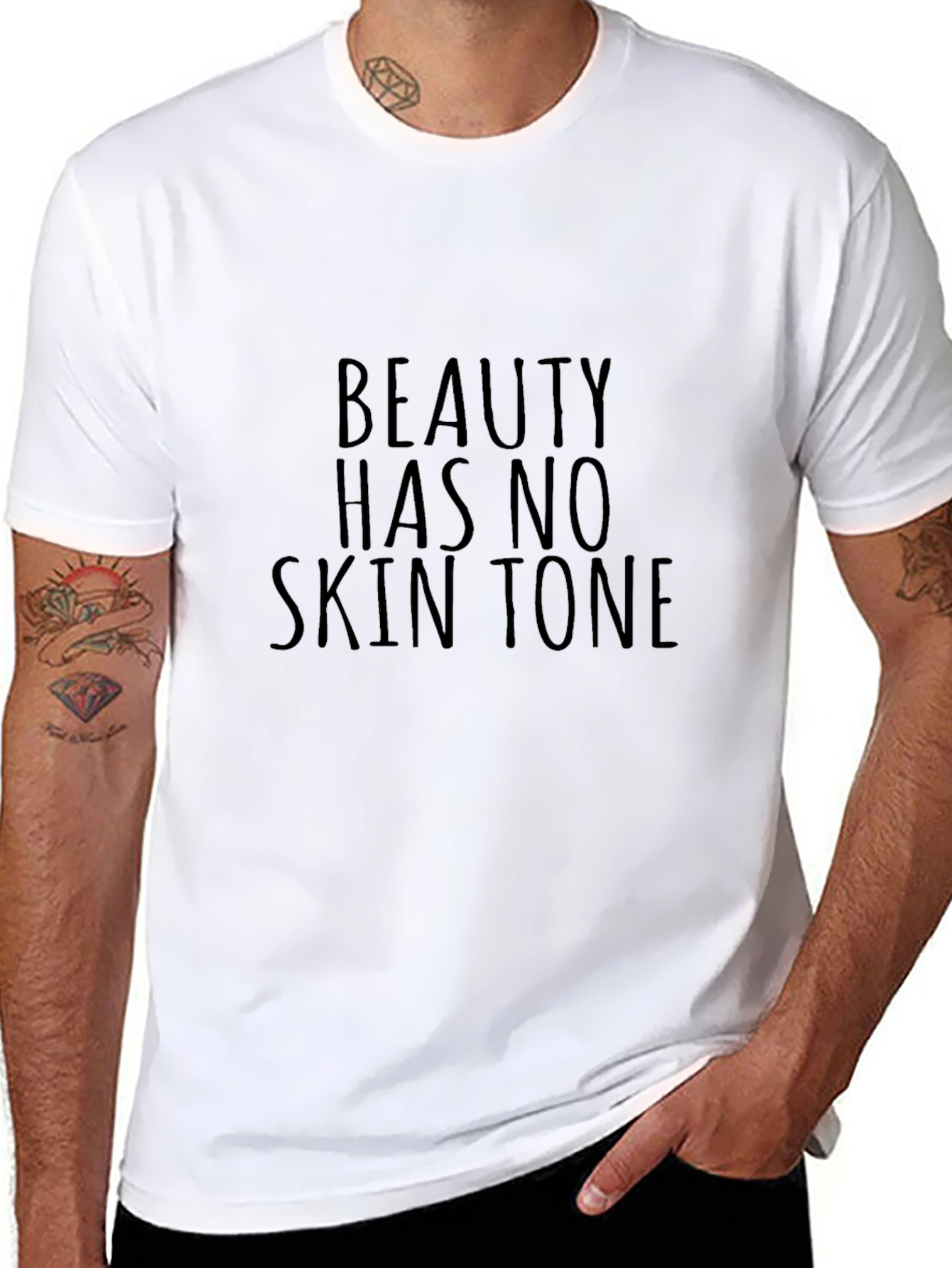 Beauty Has No Skin Tone Black Tee