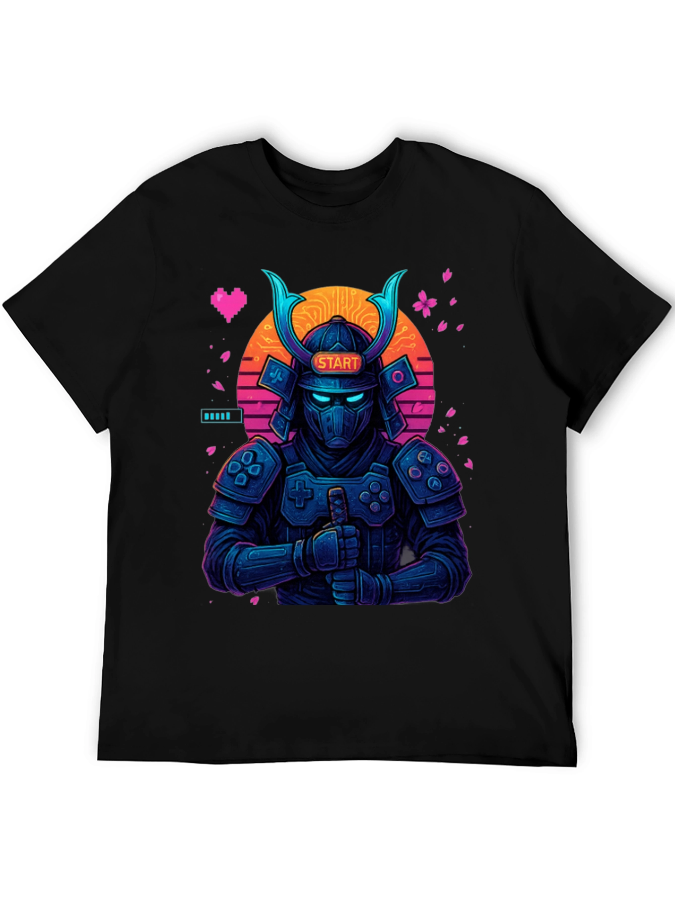 Gaming Samurai T-Shirt: Pixel Art Warrior