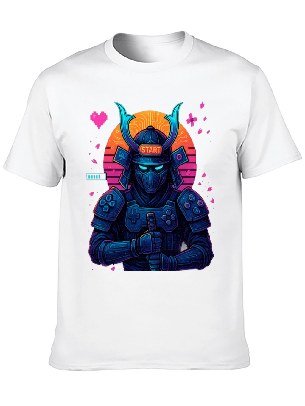 Gaming Samurai T-Shirt: Pixel Art Warrior