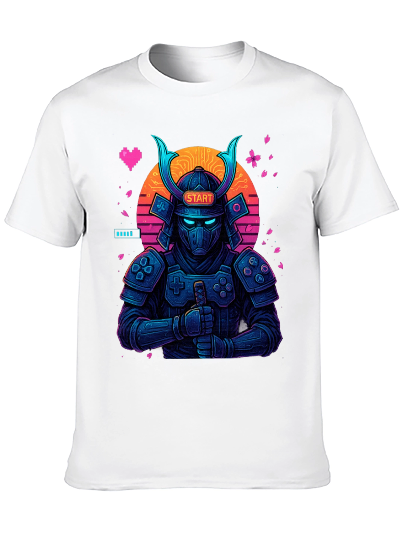 Gaming Samurai T-Shirt: Pixel Art Warrior