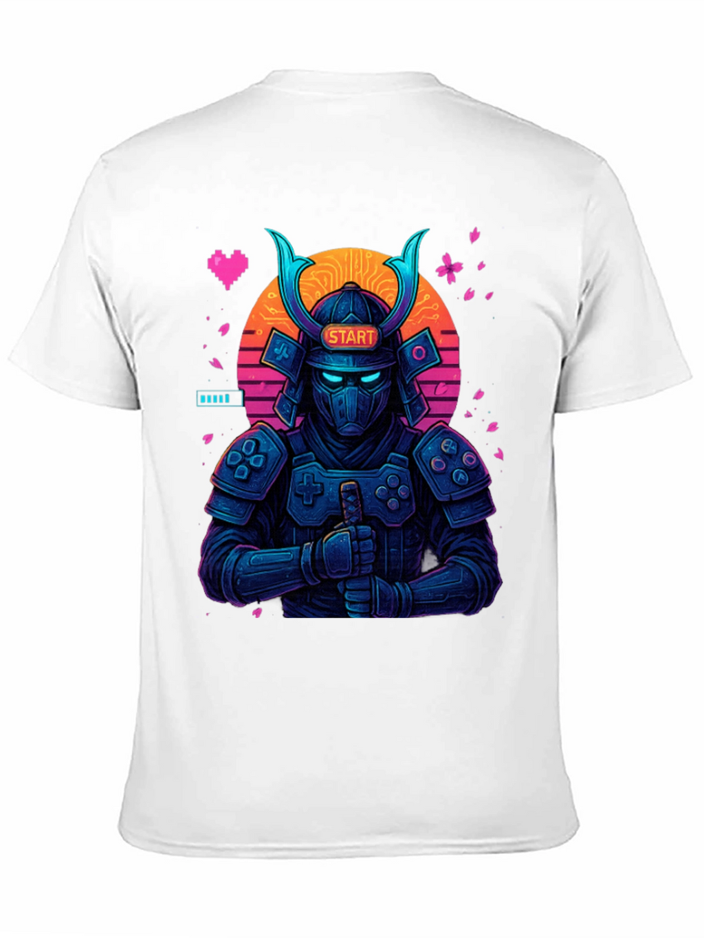 Gaming Samurai T-Shirt: Pixel Art Warrior
