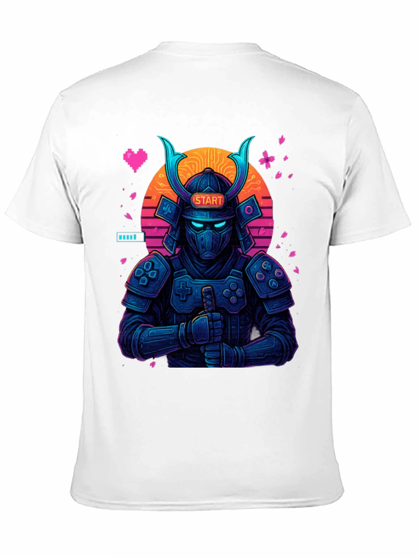 Gaming Samurai T-Shirt: Pixel Art Warrior