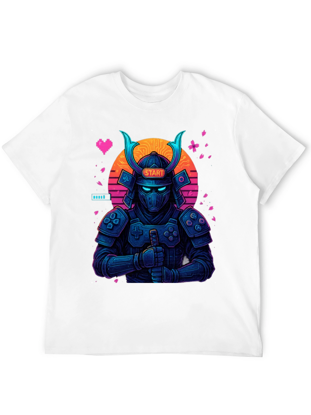 Gaming Samurai T-Shirt: Pixel Art Warrior