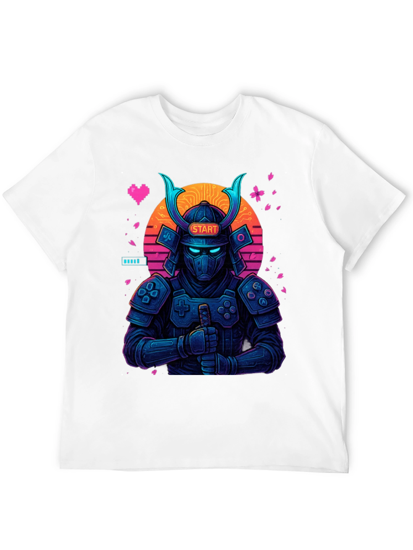 Gaming Samurai T-Shirt: Pixel Art Warrior