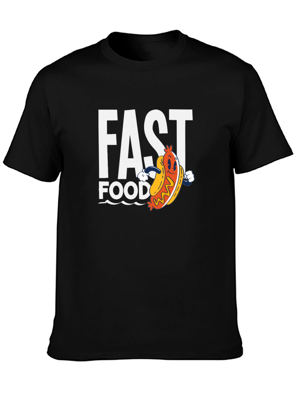 Fast Food Hotdog Graphic T-Shirt - Casual Wear