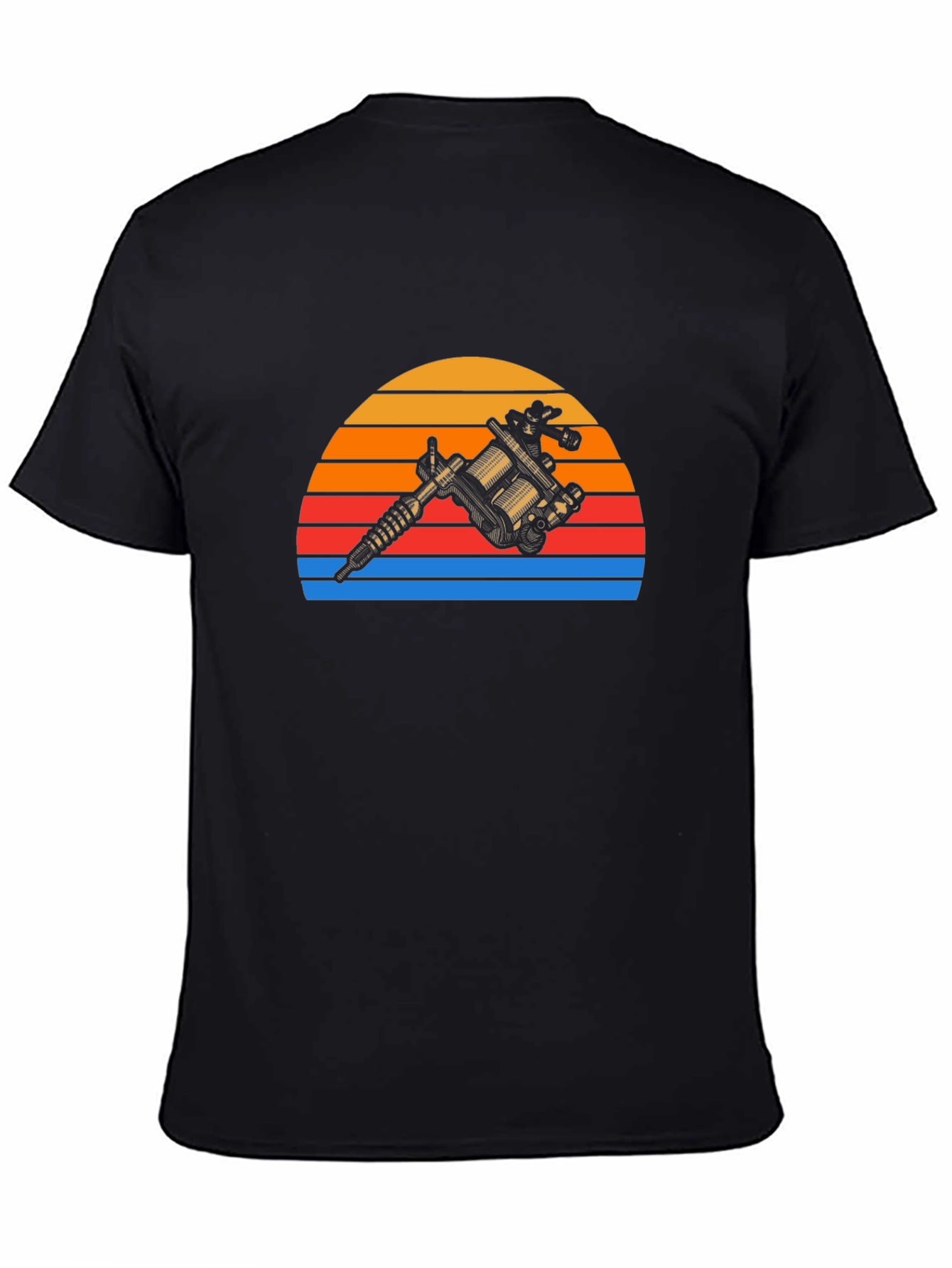 Tattoo Gun Sunset Graphic Tee - Vintage Style