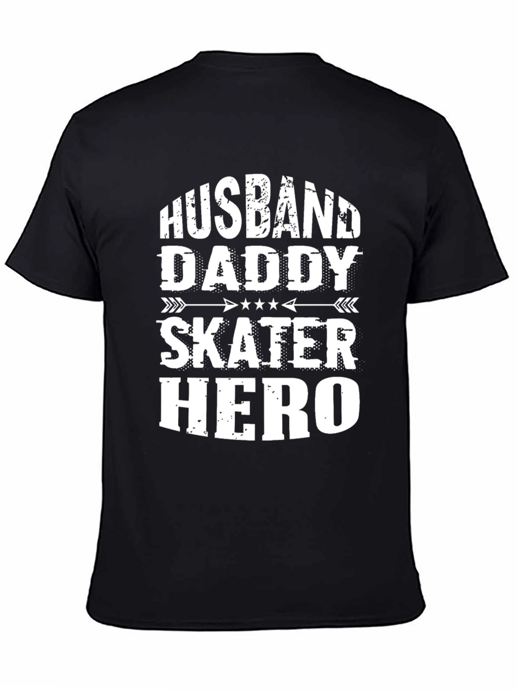 Husband Daddy Skater Hero Graphic Tee - Black