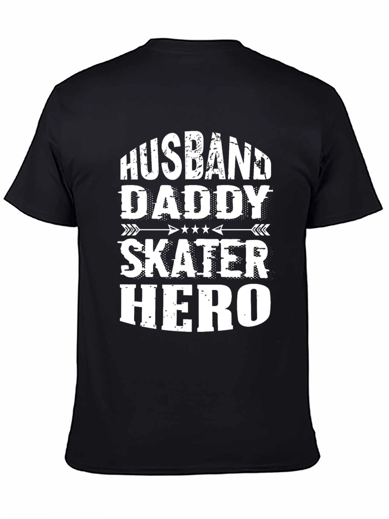 Husband Daddy Skater Hero Graphic Tee - Black