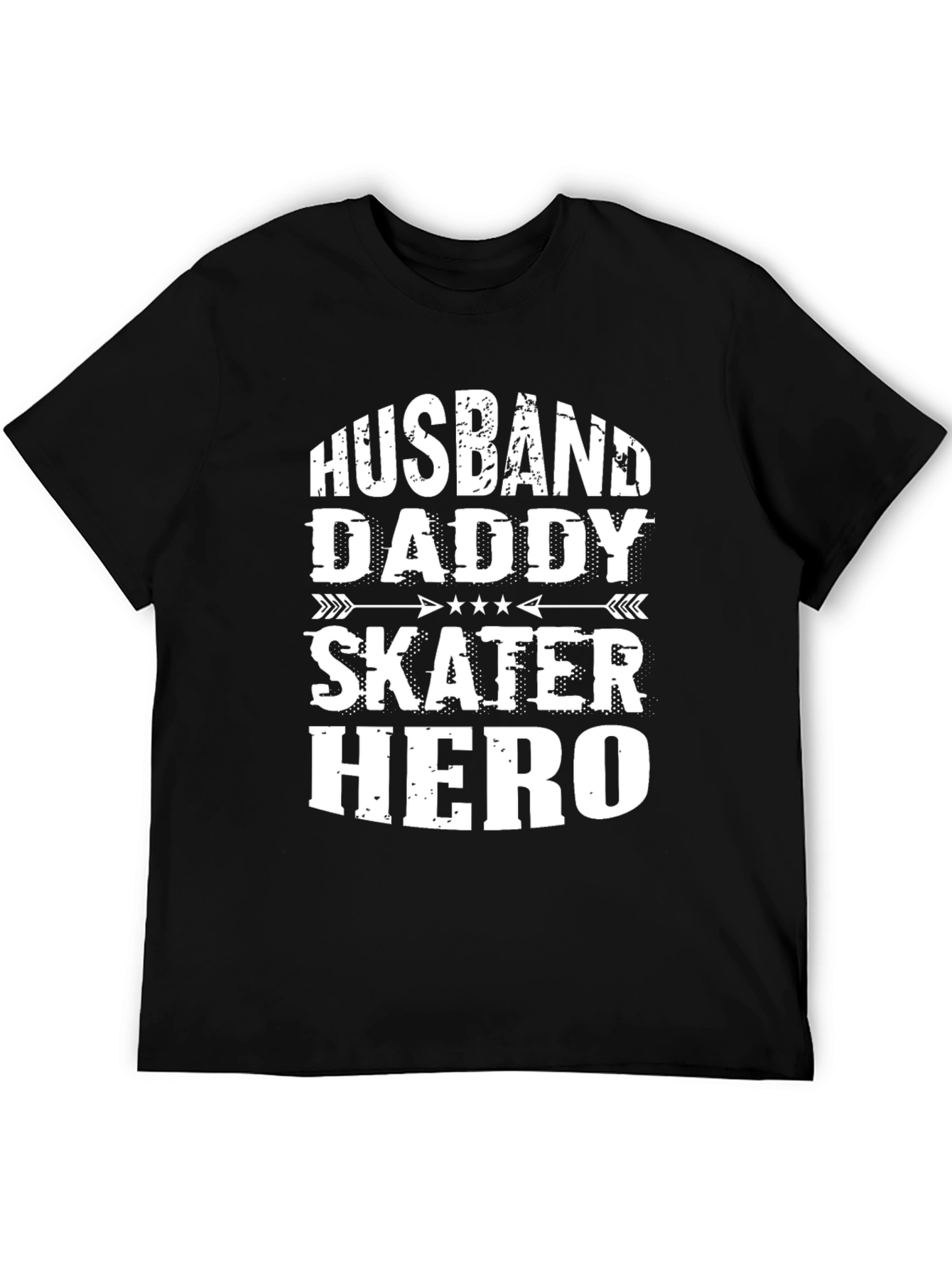 Husband Daddy Skater Hero Graphic Tee - Black