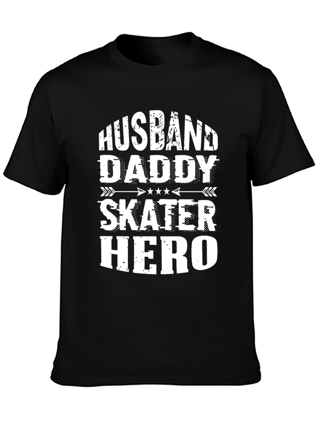Husband Daddy Skater Hero Graphic Tee - Black