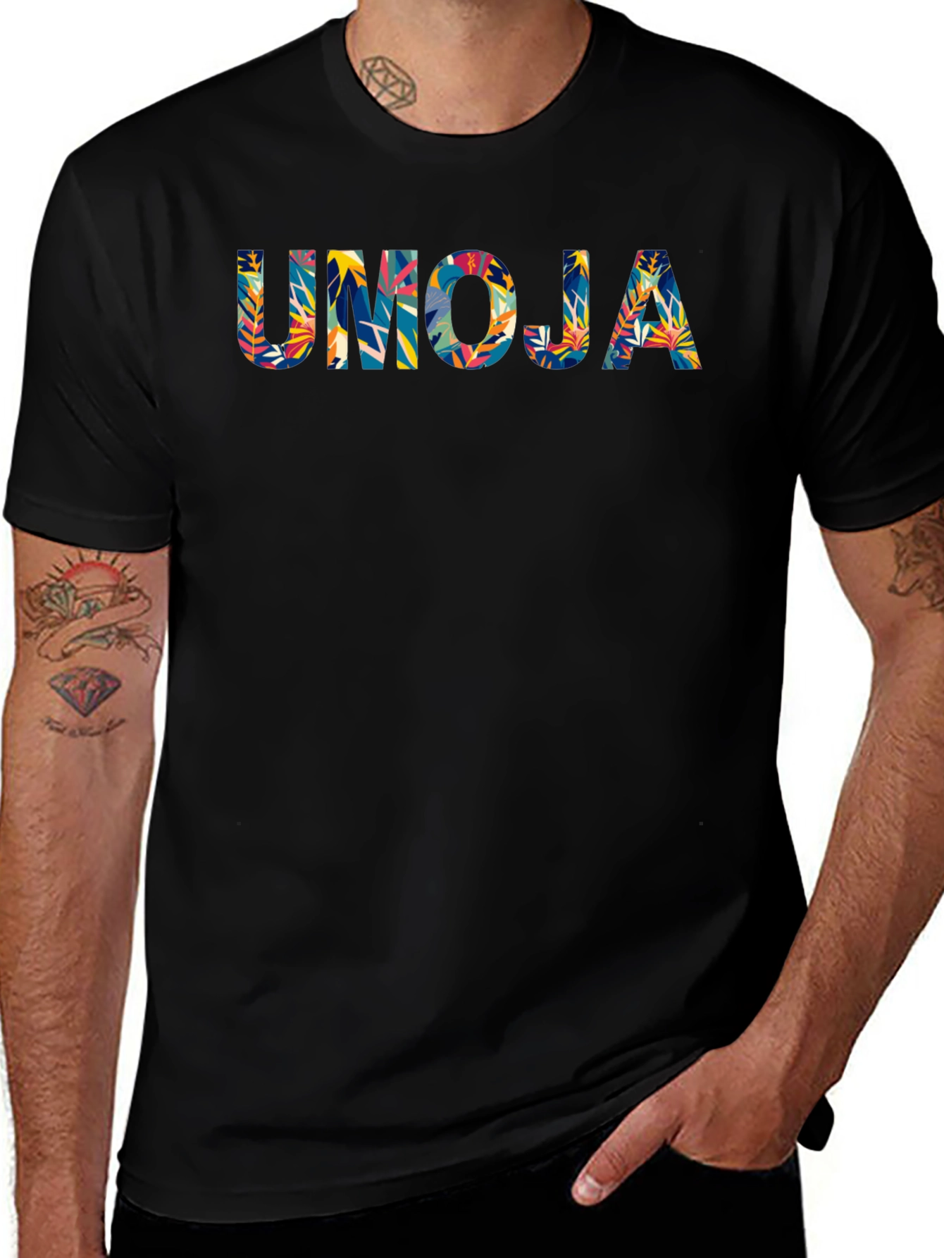 Umoja Graphic Print Black T-Shirt