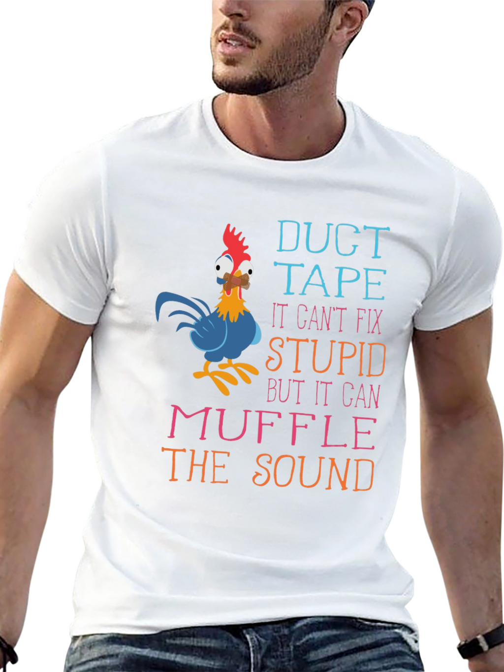 Duct Tape Fix Stupid Humor Graphic T-Shirt