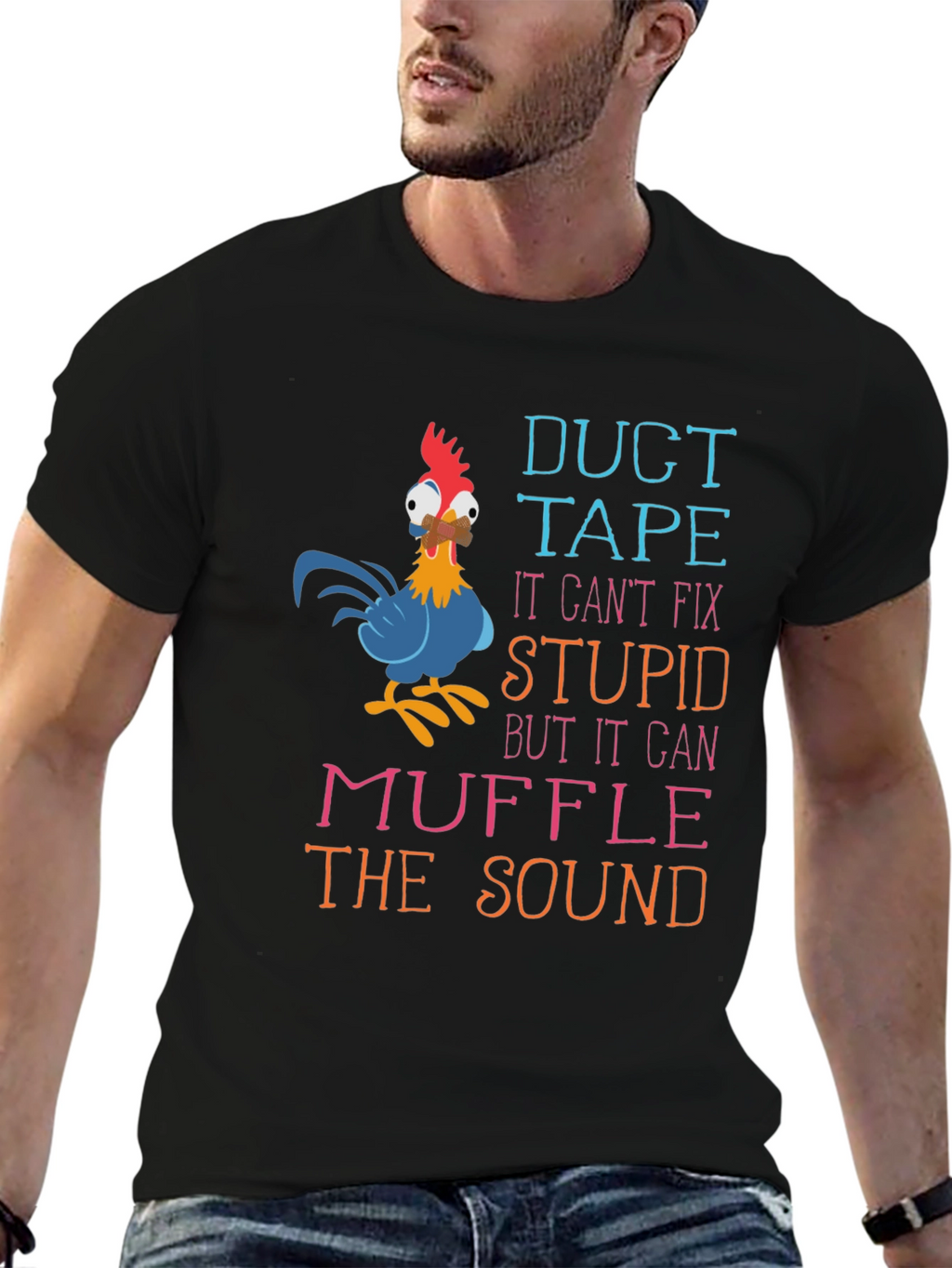 Duct Tape Fix Stupid Humor Graphic T-Shirt
